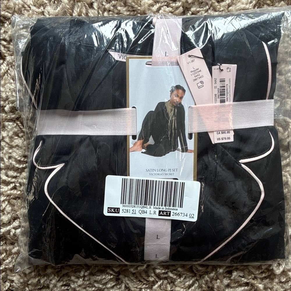 Victoria's Secret Black Satin pajamas